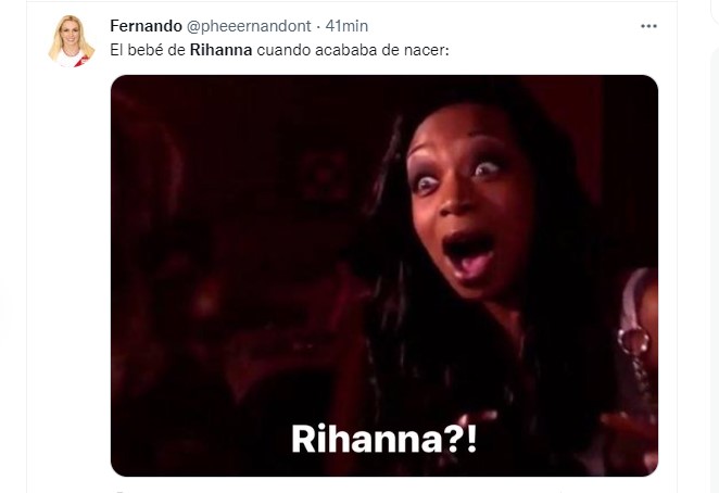 Rihanna is already a mum and people on social media reacted to the news with funny memes (Picture: Twitter / @pheeernandont)