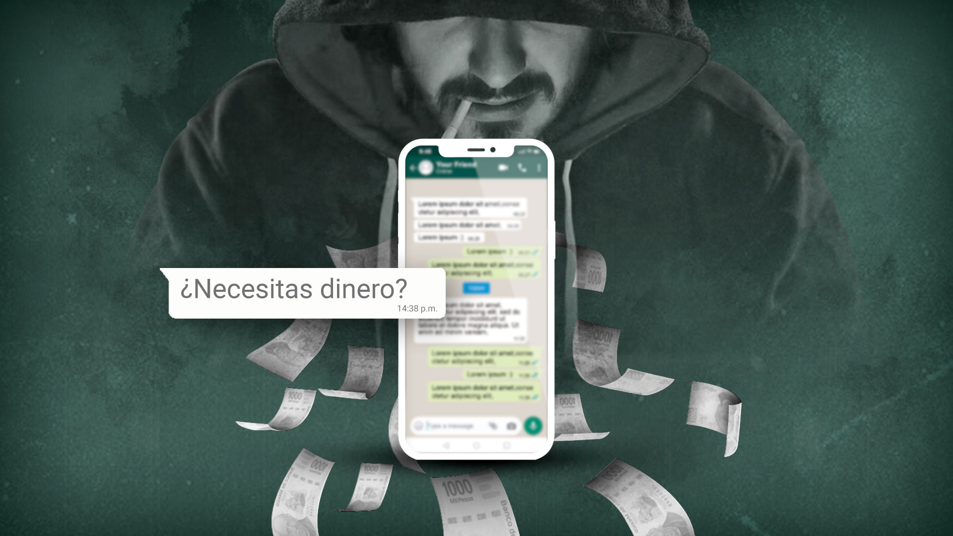 El modus operandi de este tipo de aplicaciones de préstamo fácil es amenazar por mensajes a los usuarios y llegar a la extorsión por medio de fotos privadas.
Ilustración de: Jovani Pérez de Infobae México.