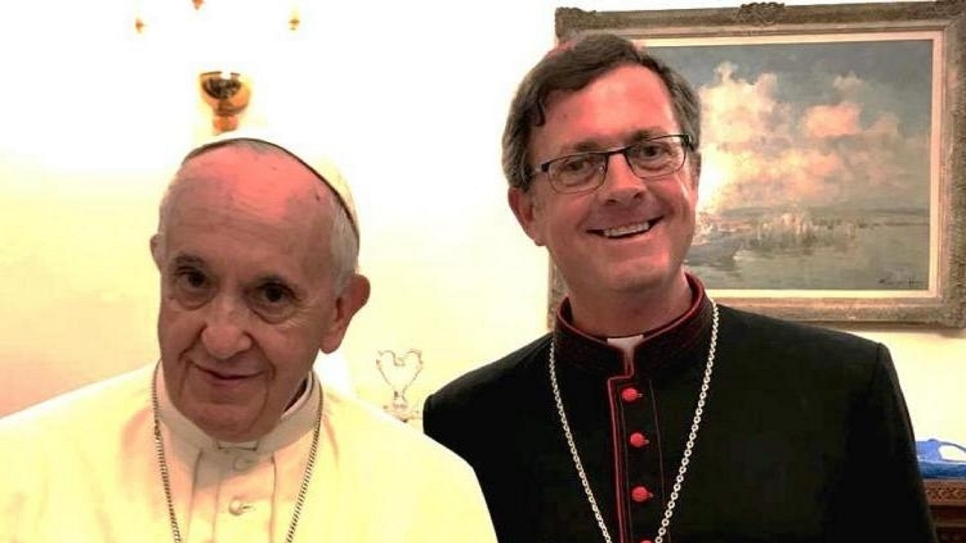 El papa Francisco junto al obispo Jorge García Cuerva