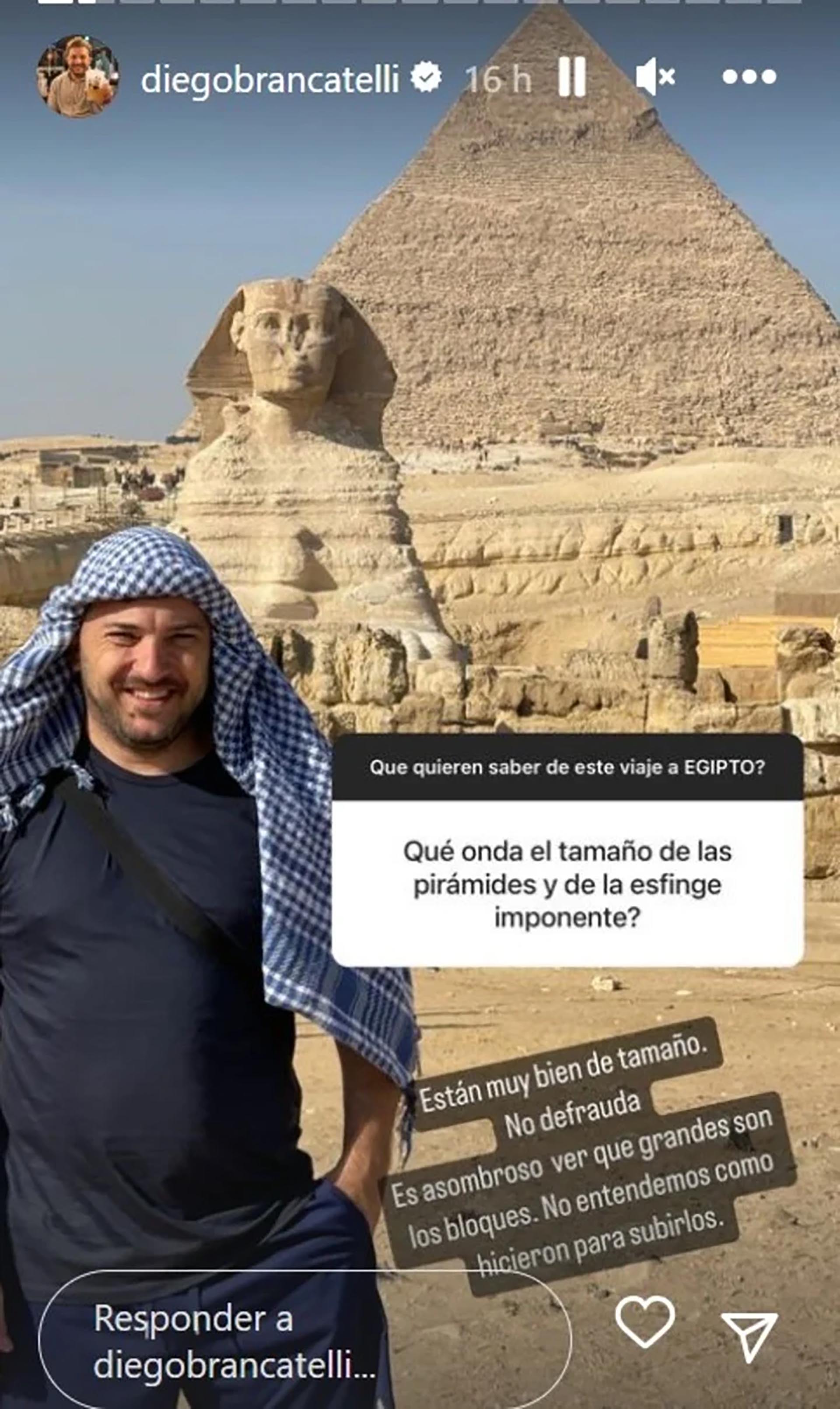 Las vacaciones de Diego Brancatelli y su familia en Egipto