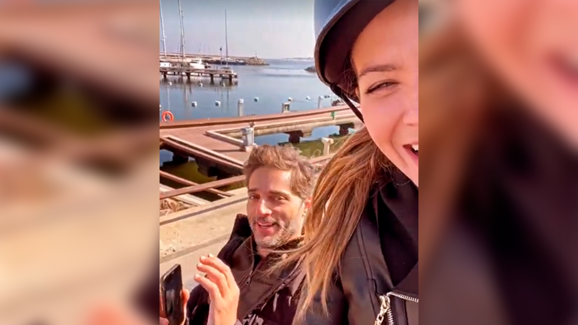 China Suárez y Joaquín Furriel, divertidos durante el rodaje que están compartiendo en Uruguay