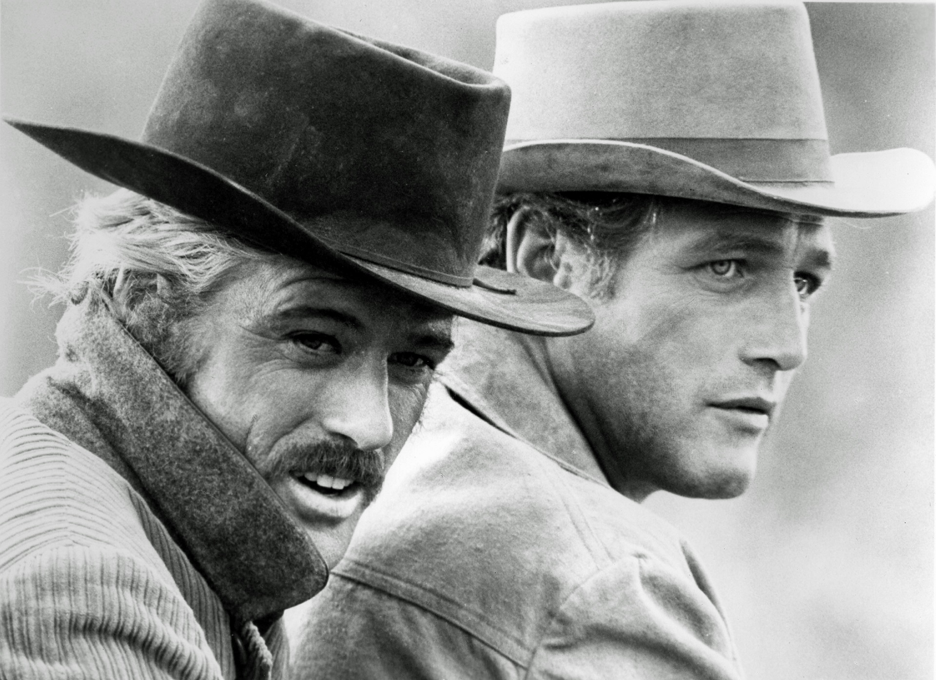 Robert Redford y Paul Newmanen  en"Butch Cassidy and The Sundance Kid", en 1969. Los actores se convirtieron en una de las parejas cinematográficas más importantes de la historia del cine.  (Shutterstock)