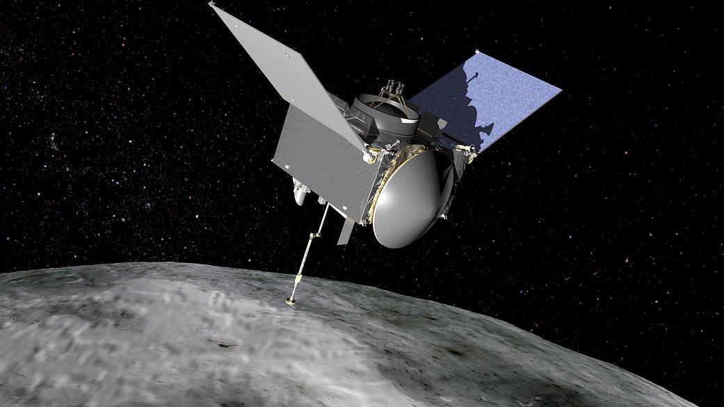 Ilustración de la sonda de OSIRIS-REx que visitó en el asteroide Bennu en 2020. (foto: NASA)