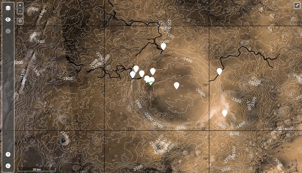 Mapa interactivo de Marte (Captura)