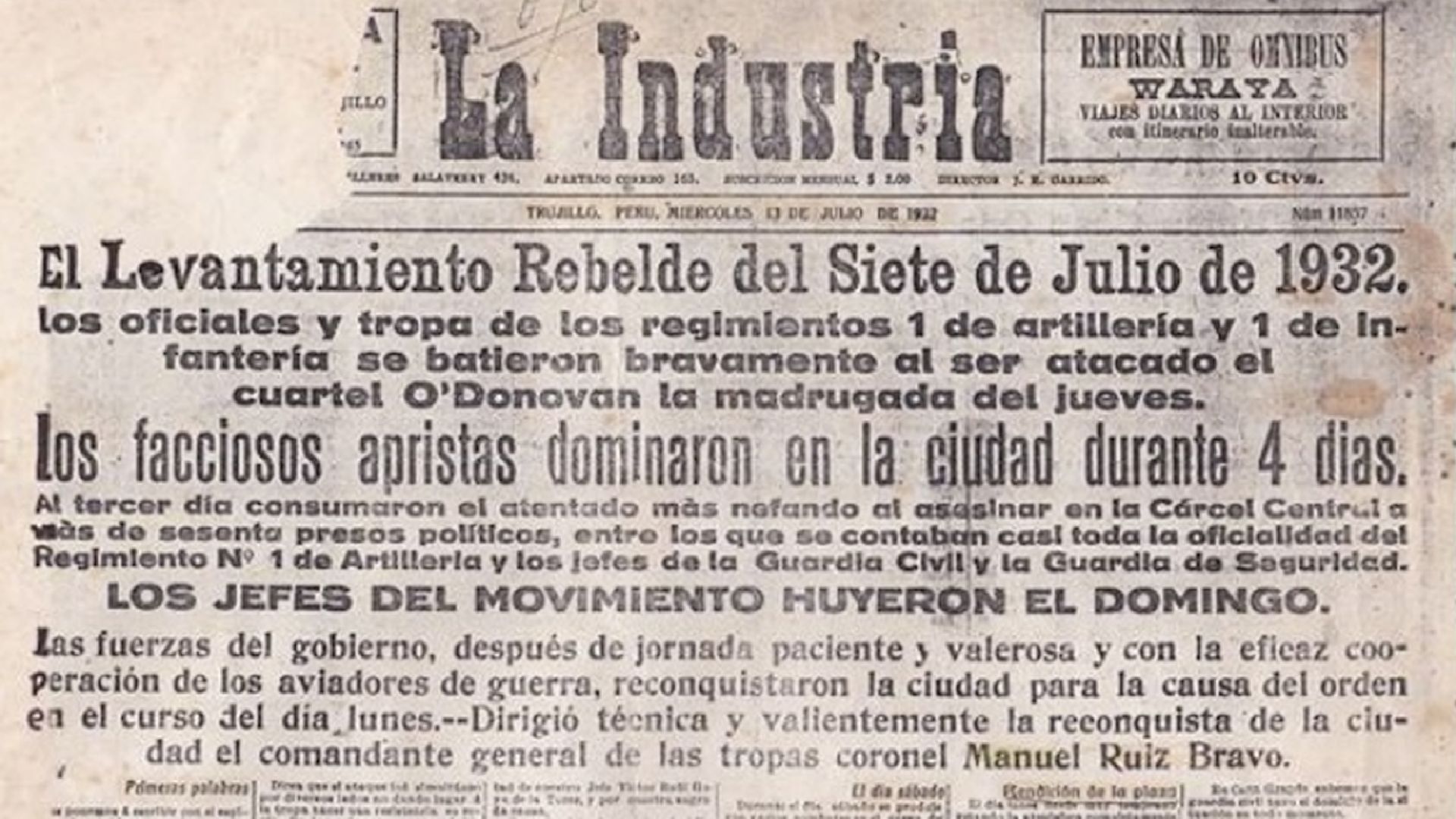 La Vez Que El Apra Se Rebeló En Trujillo Contra El Gobierno Peruano En 1932 Infobae 3930