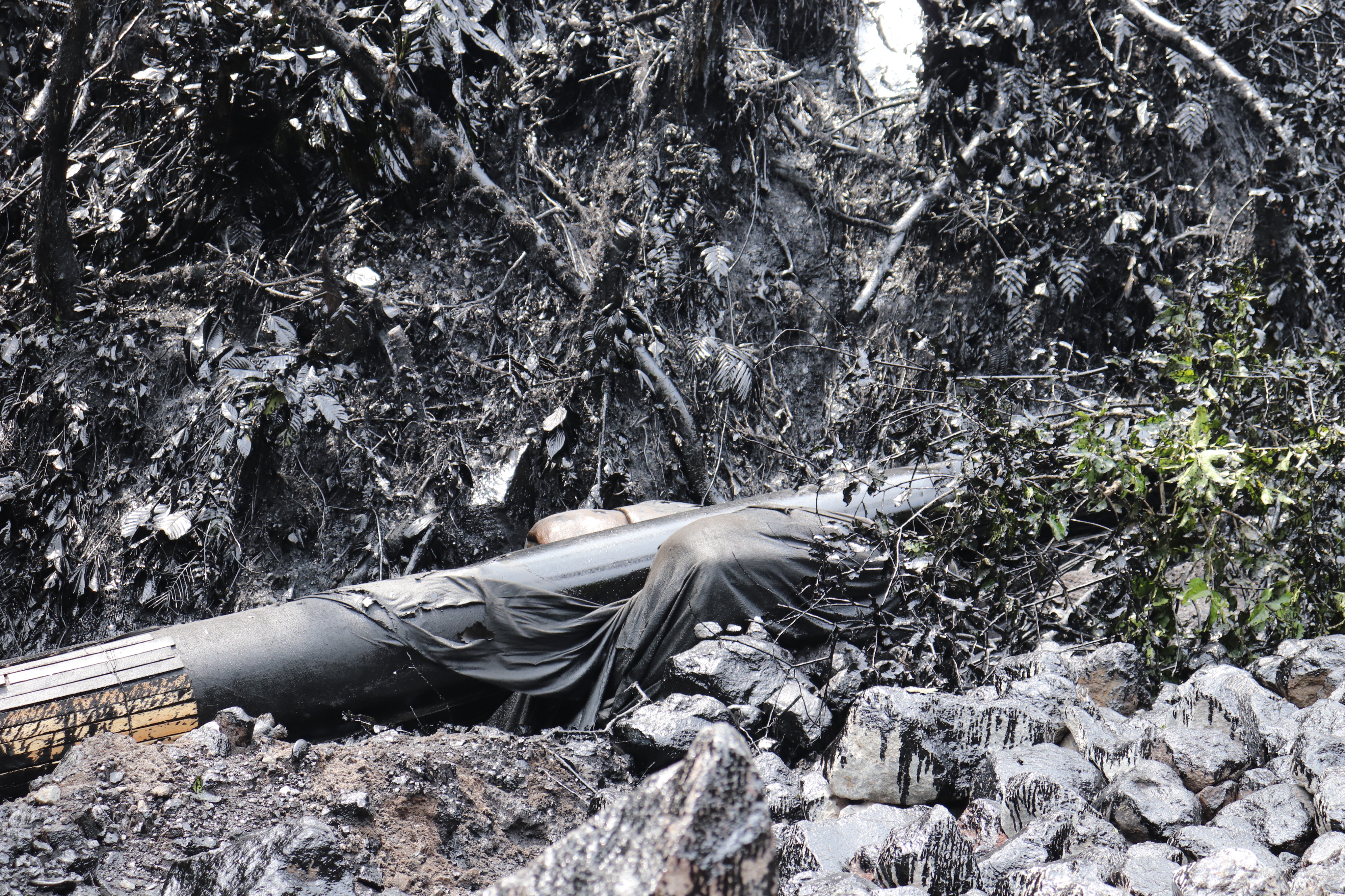 La rotura del Oleoducto de Crudos Pesados en la Amazonía ecuatoriana provocó el derrame de crudo que ha afectado a más de 21.000 m2 incluyendo la zona del Parque Nacional Cayambe Coco (Foto: Ministerio de Ambiente)