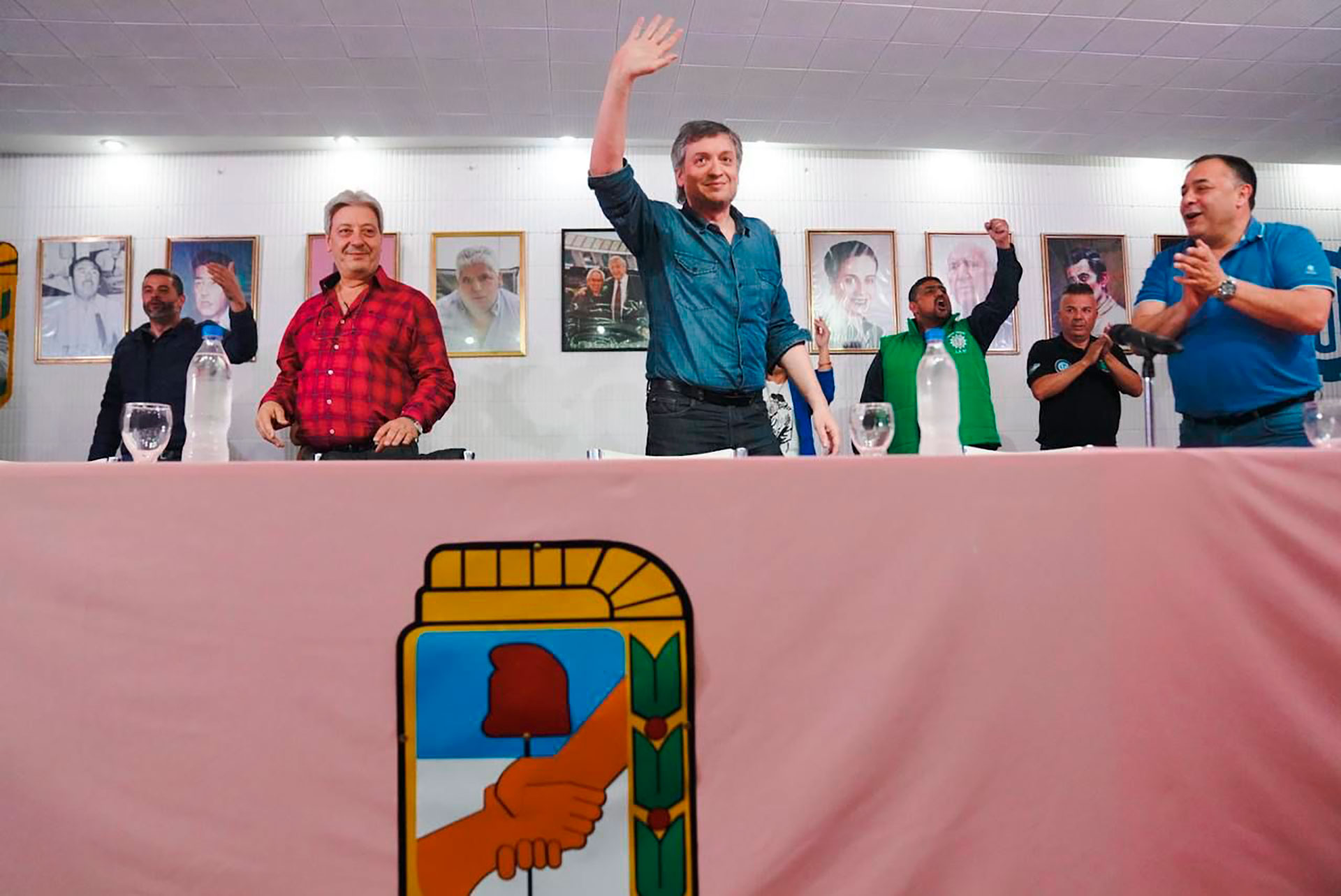 Máximo Kirchner y Abel Furlán, en un acto del PJ bonaerense en Avellaneda