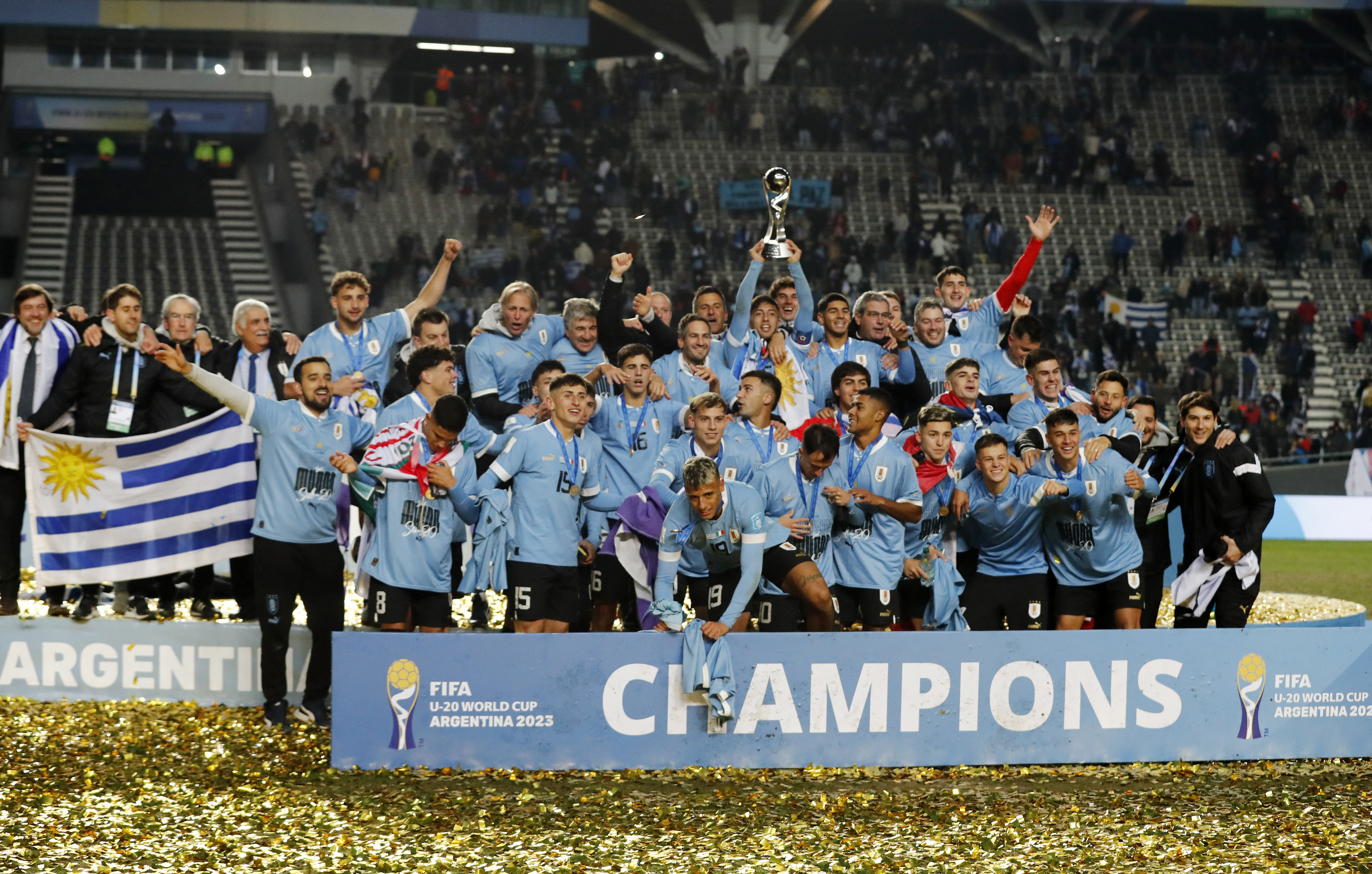 Uruguay celebró su primer campeonato mundial juvenil Sub 20 (REUTERS/Agustin Marcarian)