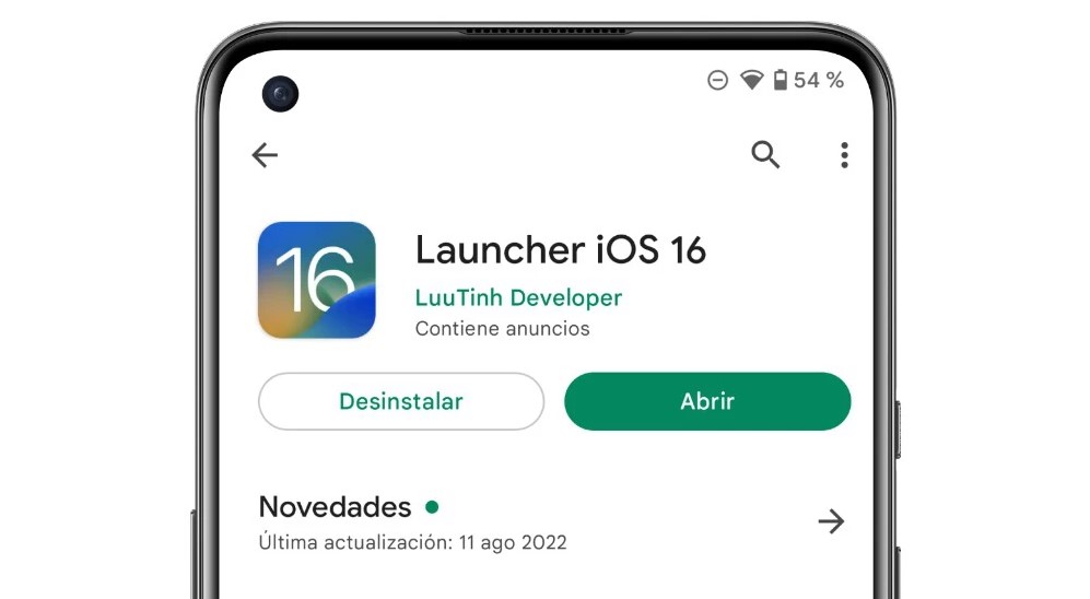 Launcher iOS 16 aplicación (Captura)
