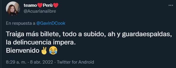 Un mensaje vital ante tantas recomendaciones gastronómicas, la delincuencia.
