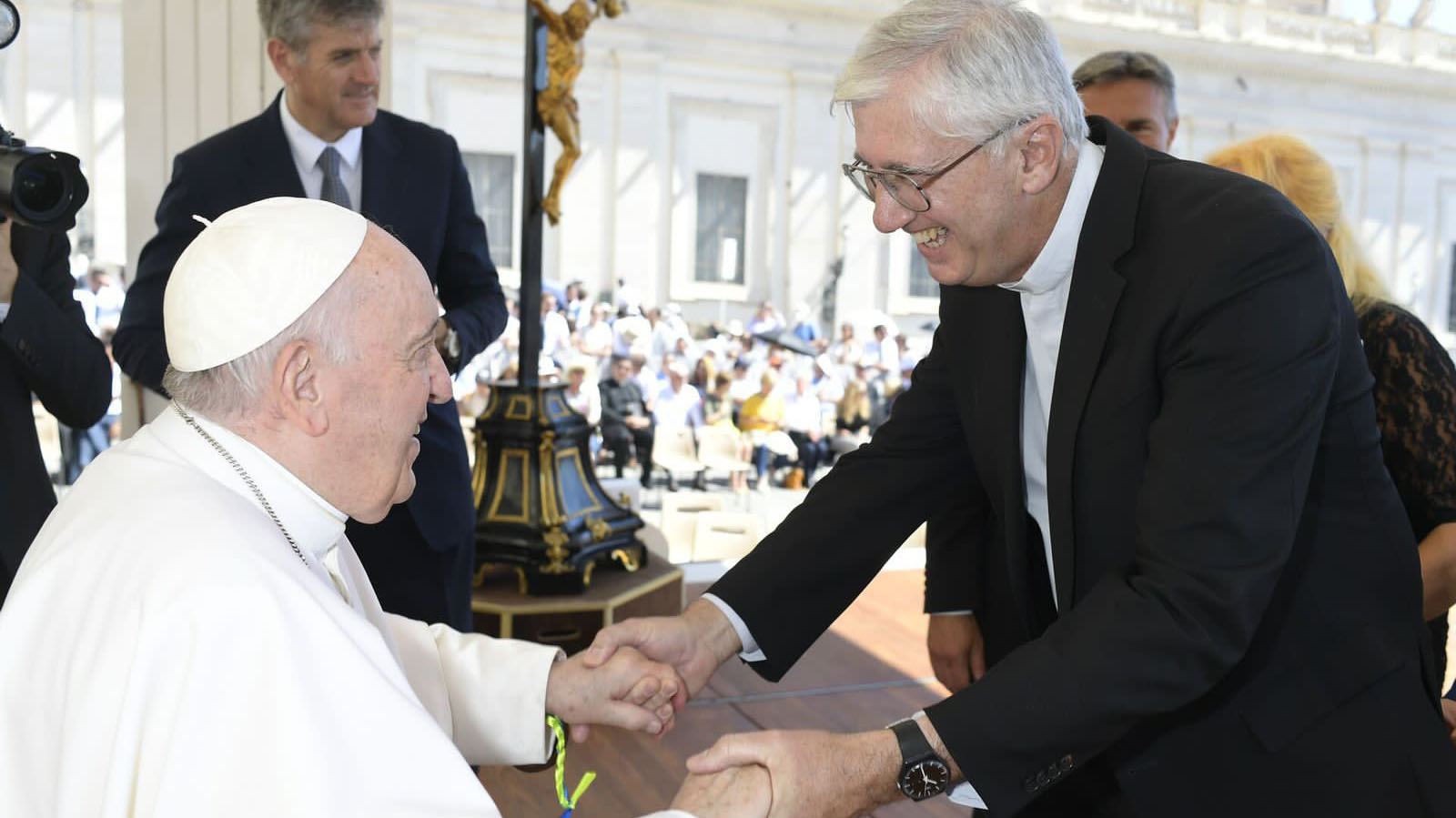 El Papa Francisco junto a Guillermo Marcó en el Vaticano, los primeros días de julio (Foto: Guillermo Marcó)