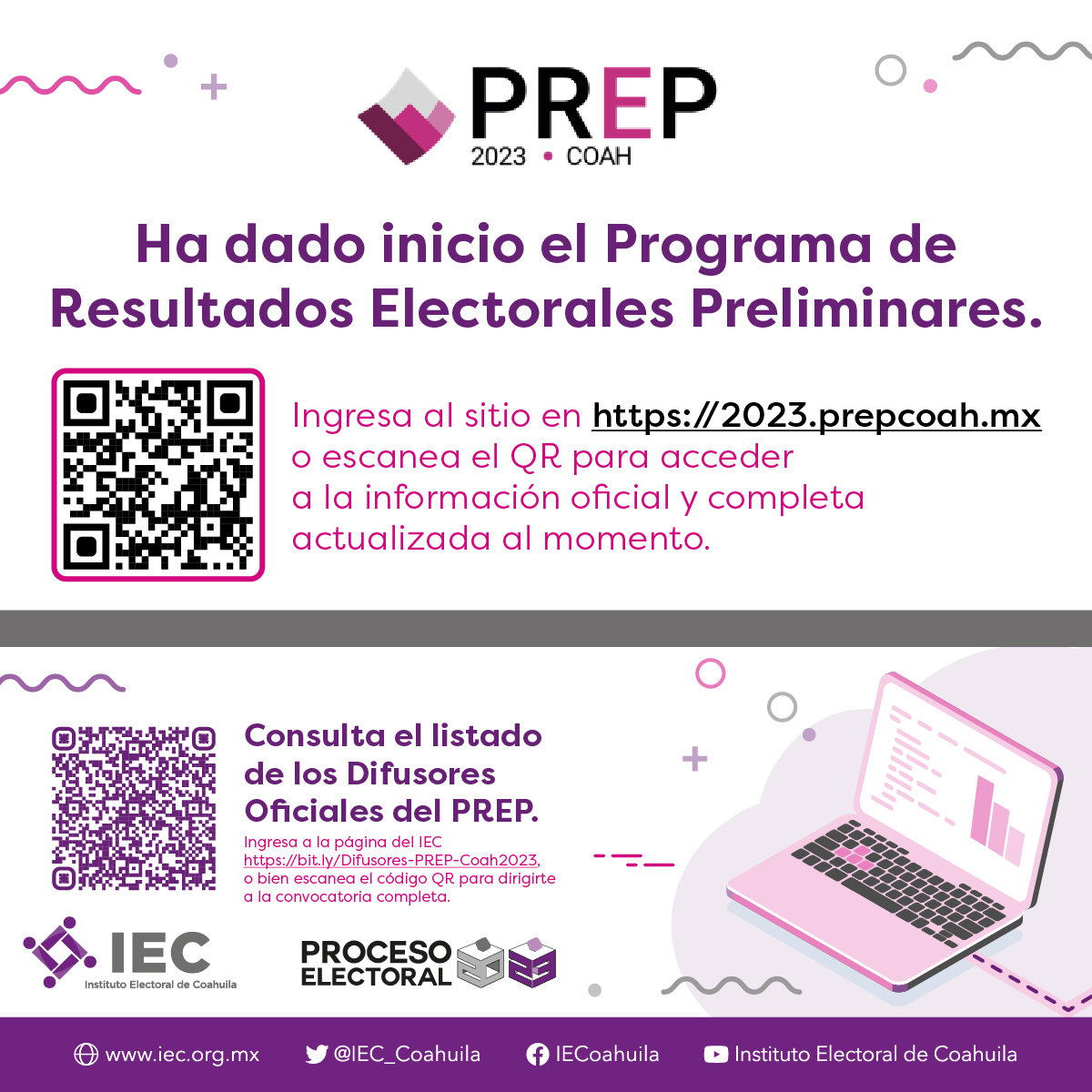 El IEC dio inicio a los conteos de votos preliminares (Twitter/@IEC_Coahuila)