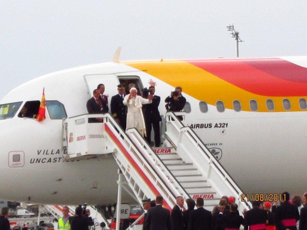 Benedicto XVI en Barajas (Madrid) 