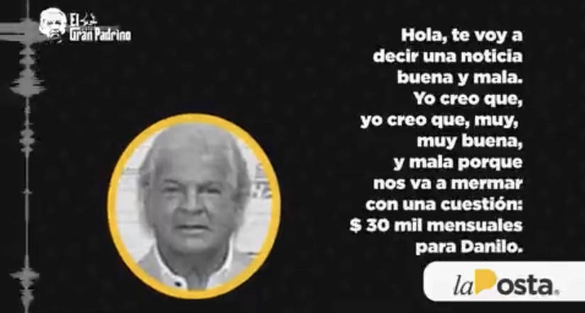 En uno de los audios filtrados por La Posta, Rubén Chérrez habla sobre una cuota mensual de USD 30.000 para Danilo. Se referiría al cuñado del presidente Guillermo Lasso.