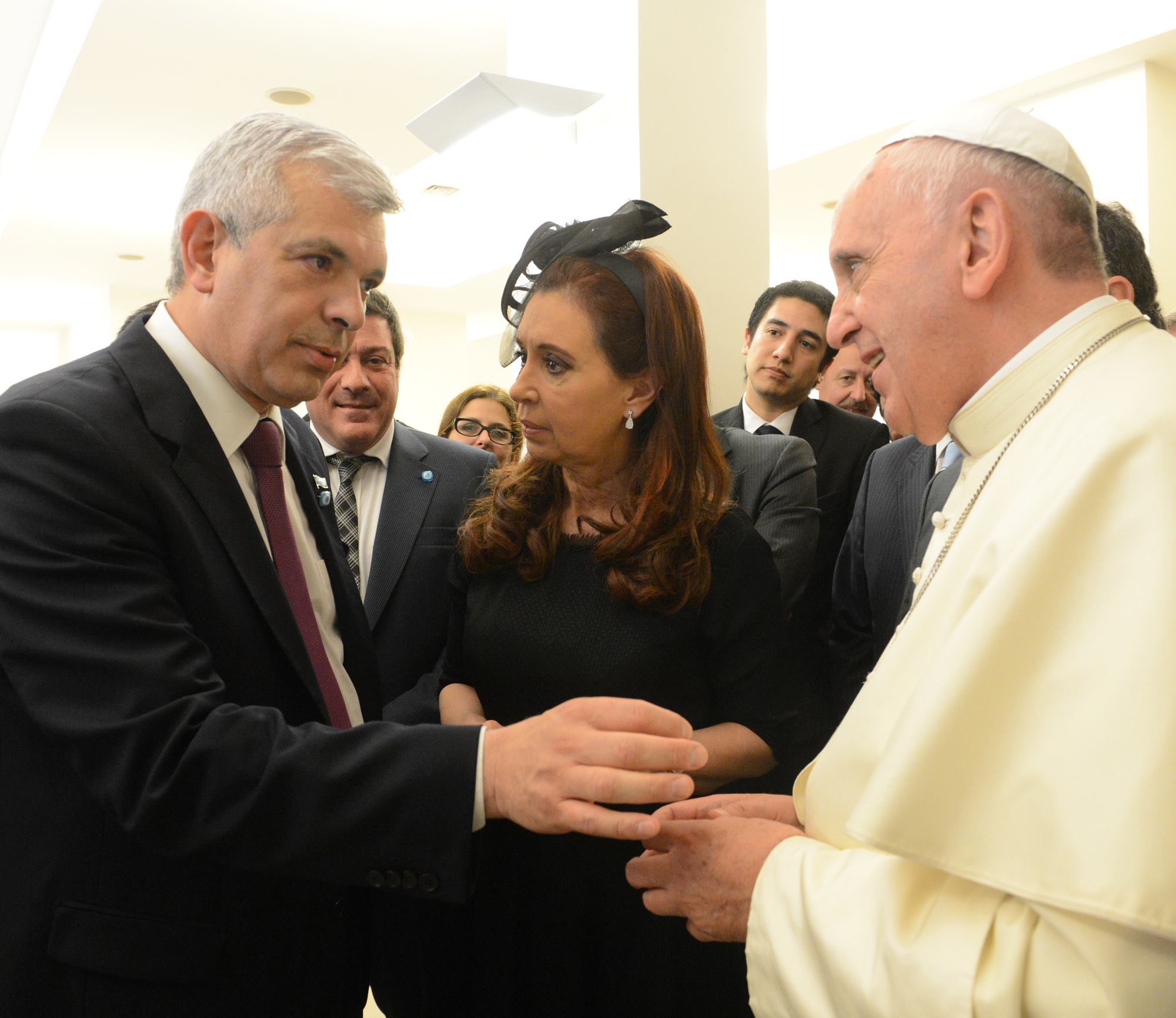 Otros tiempos. Domínguez y Cristina Kirchner junto al papa Francisco.