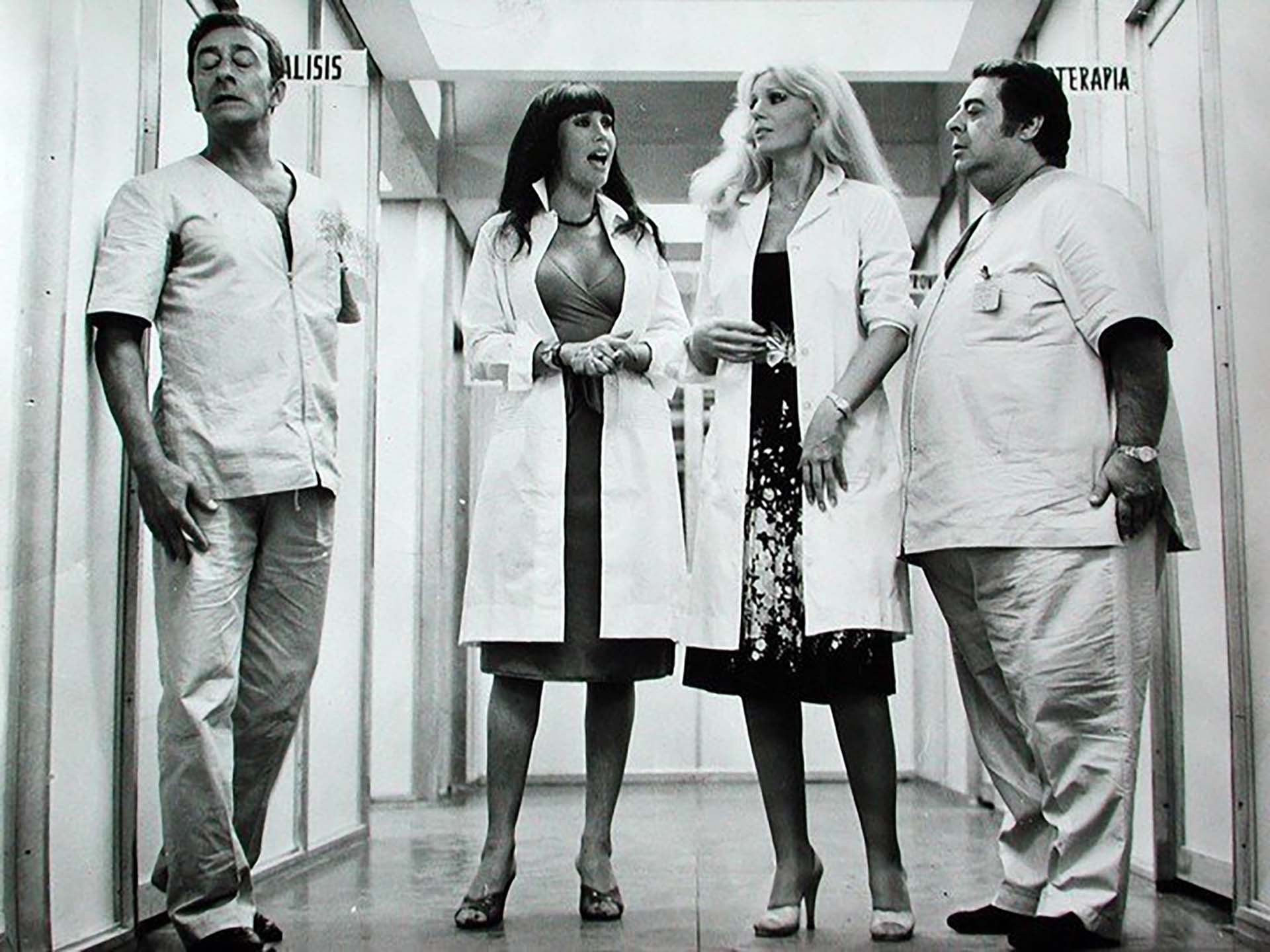 Alberto Olmedo, Moria Casán, Susana Gimenez y Jorge Porcel protagonizaron inmunerables comedias en los finales de los 70 y principios del os 80
