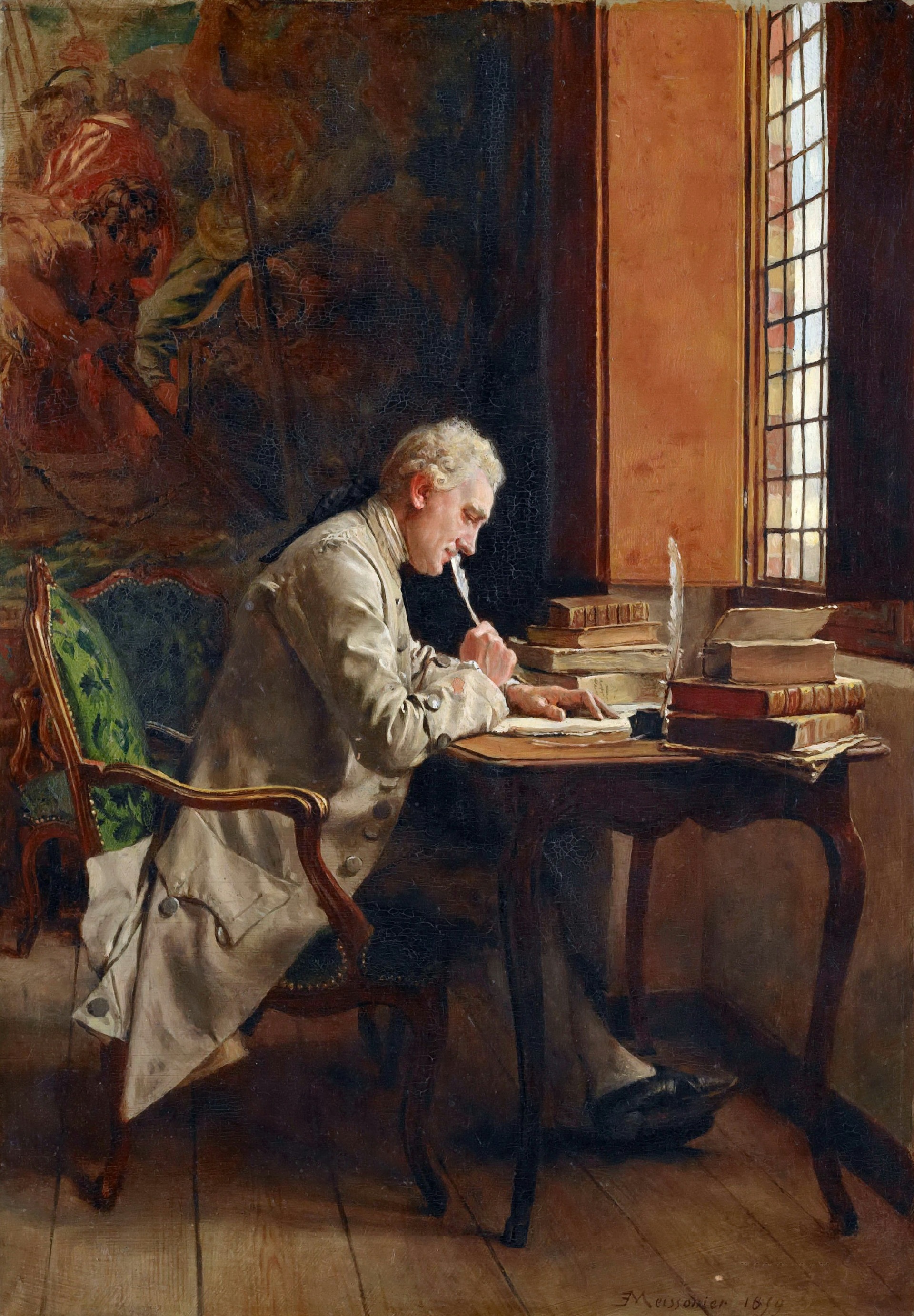 “Un poeta”, pintura de Jean-Louis-Ernest Meissonier (1815-1891)