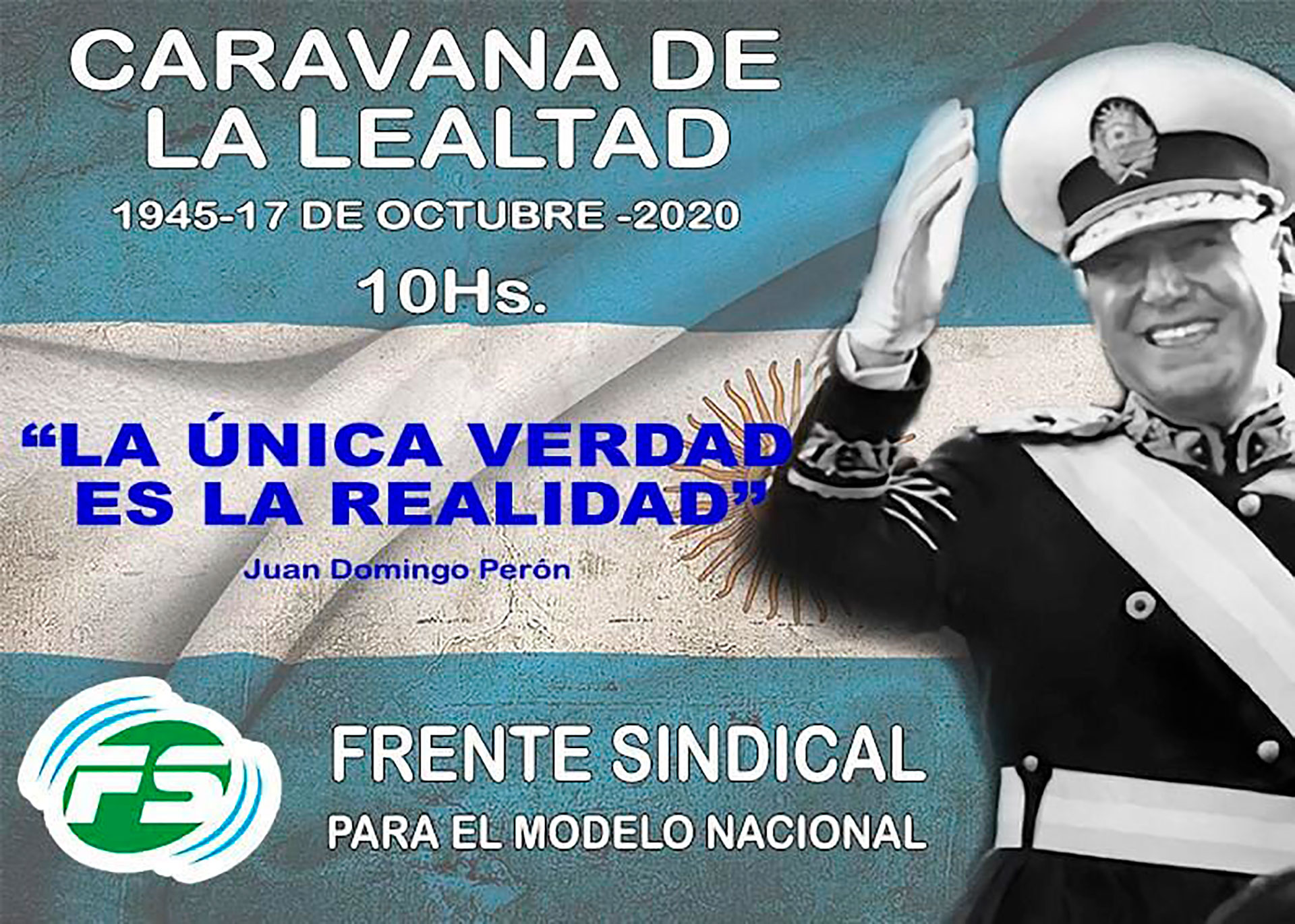 Afiche de convocatoria a la caravana impulsada por Hugo Moyano y otros sectores sindicales.