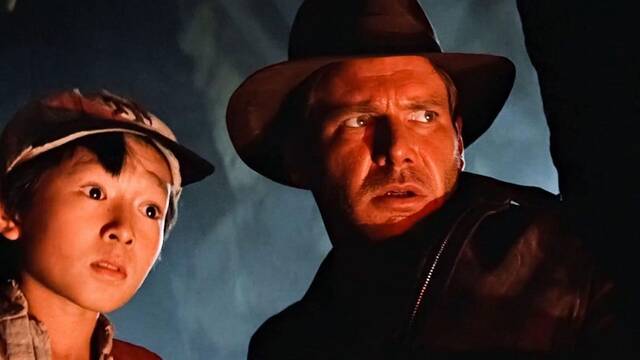 Imagen viral de Harrison Ford y Ke Quan en "Indiana Jones y el templo maldito". (Lucasfilm)