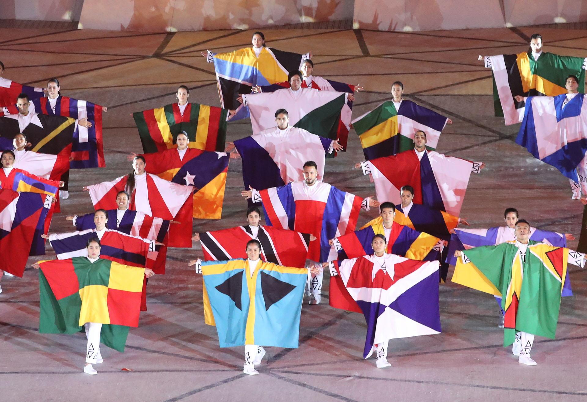 XVIII Pan American Games - Lima 2019 - Opening Ceremony - Estadio Nacional, Lima, Peru - July 26, 2019. Dancers perform during the opening ceremony. REUTERS/Sergio Moraes