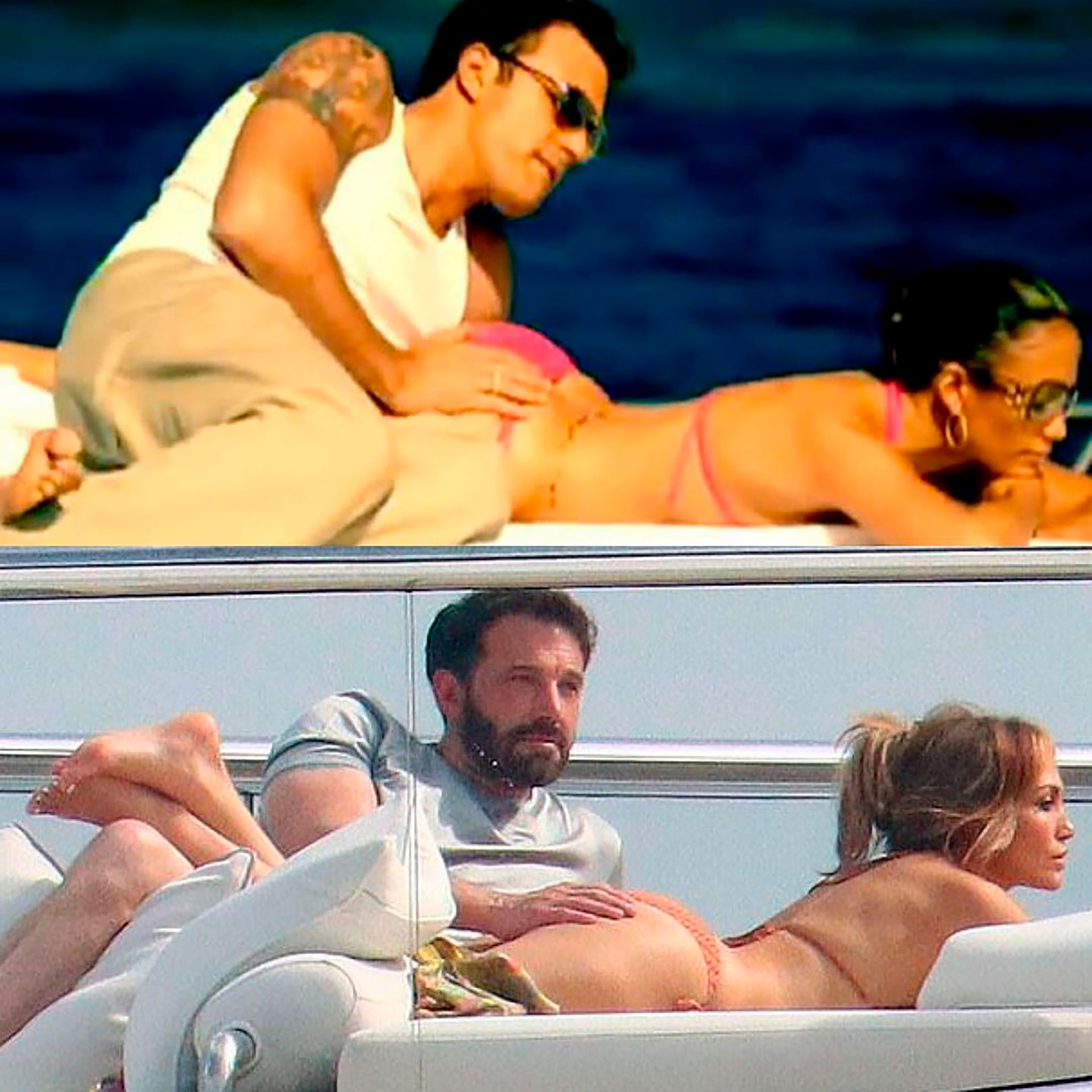 Misma situación, casi 20 años después. Jennifer Lopez y Ben Affleck disfrutaron de las espectaculares aguas de St.Tropez en los dos tramos de su relación