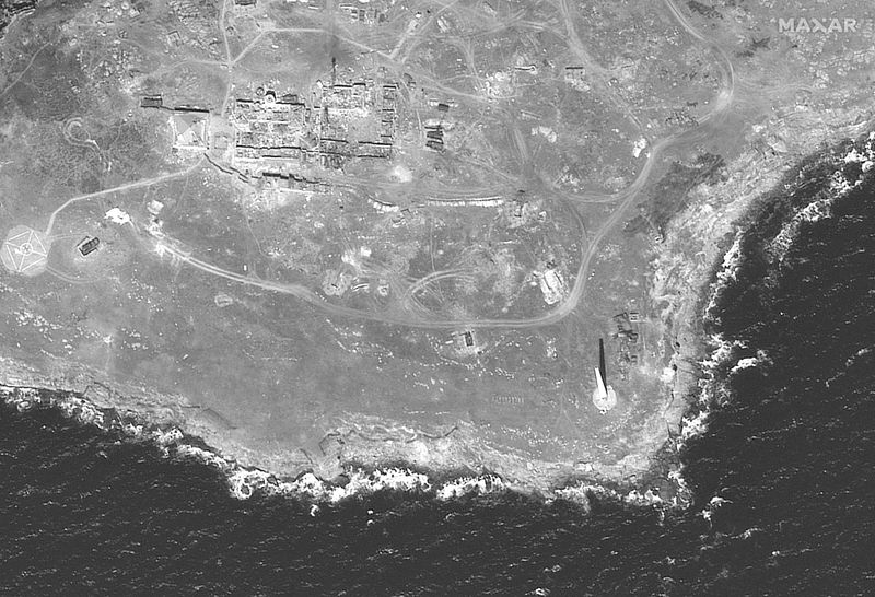 Foto de archivo: Una imagen de satélite muestra el extremo sur de la Isla de la Serpiente, Ucrania, 17 de junio de 2022 (Maxar Technologies/REUTERS)