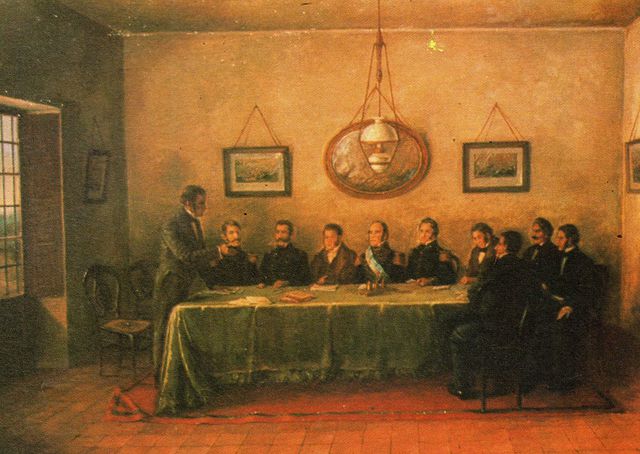 Oleo que reproduce el histórico suceso