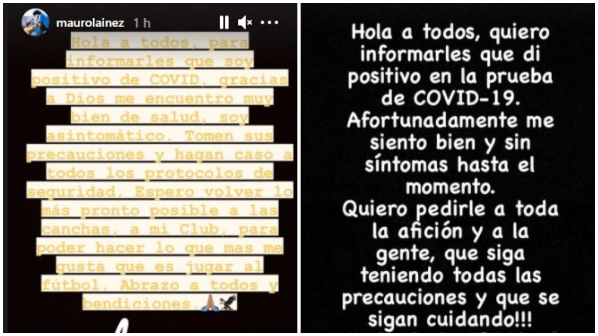 Mauro Laínez y Rubén González informaron sobre su estado de salud en Instagram (Foto: Instagram/ @maurolainez/ @ruben.glezoso)