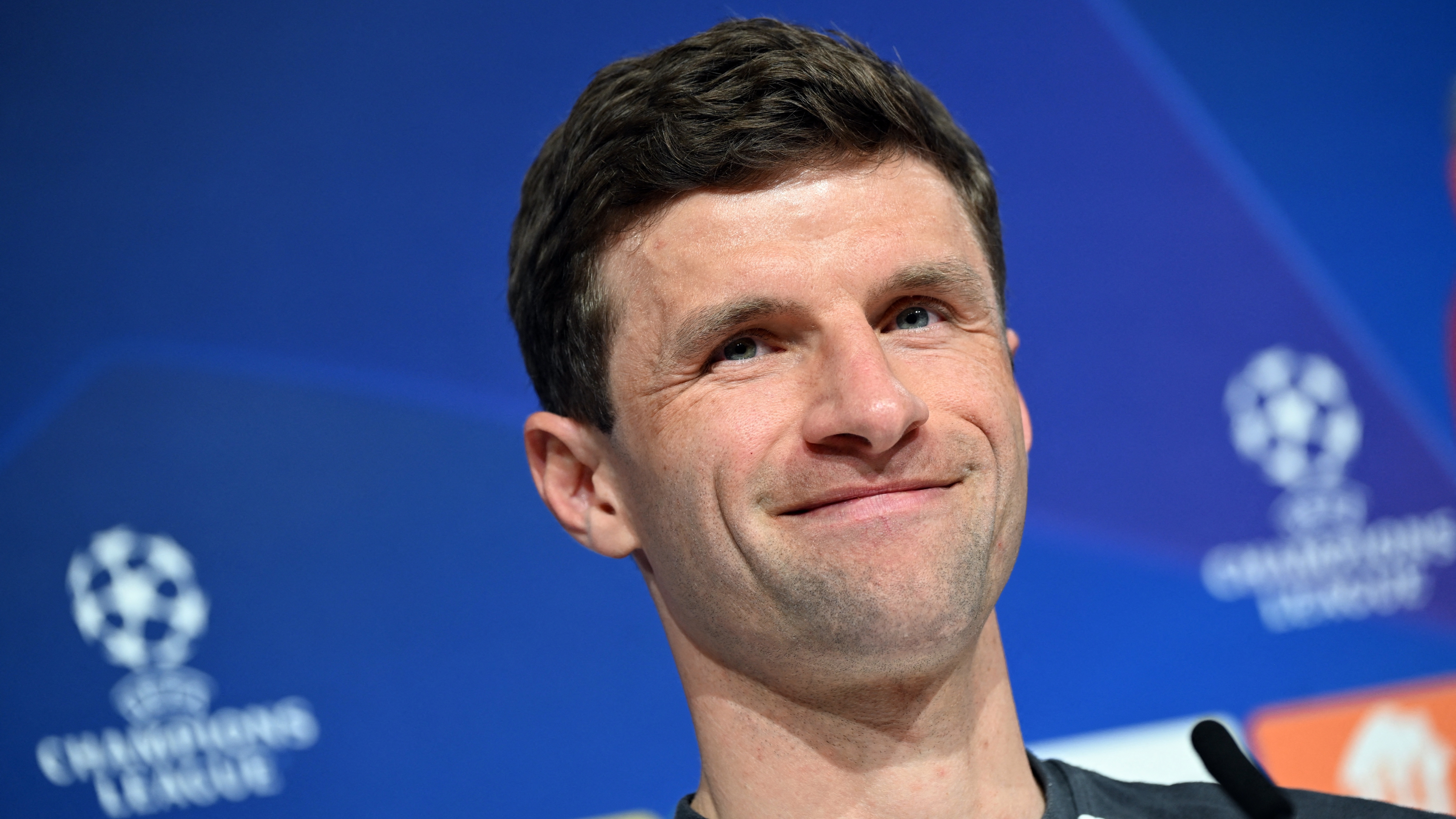 Soccer Football - Champions League - Bayern Munich Press Conference - Allianz Arena, Munich, Germany - March 7, 2023 Bayern Munich's Thomas Muller during the press conference REUTERS/Angelika Warmuth