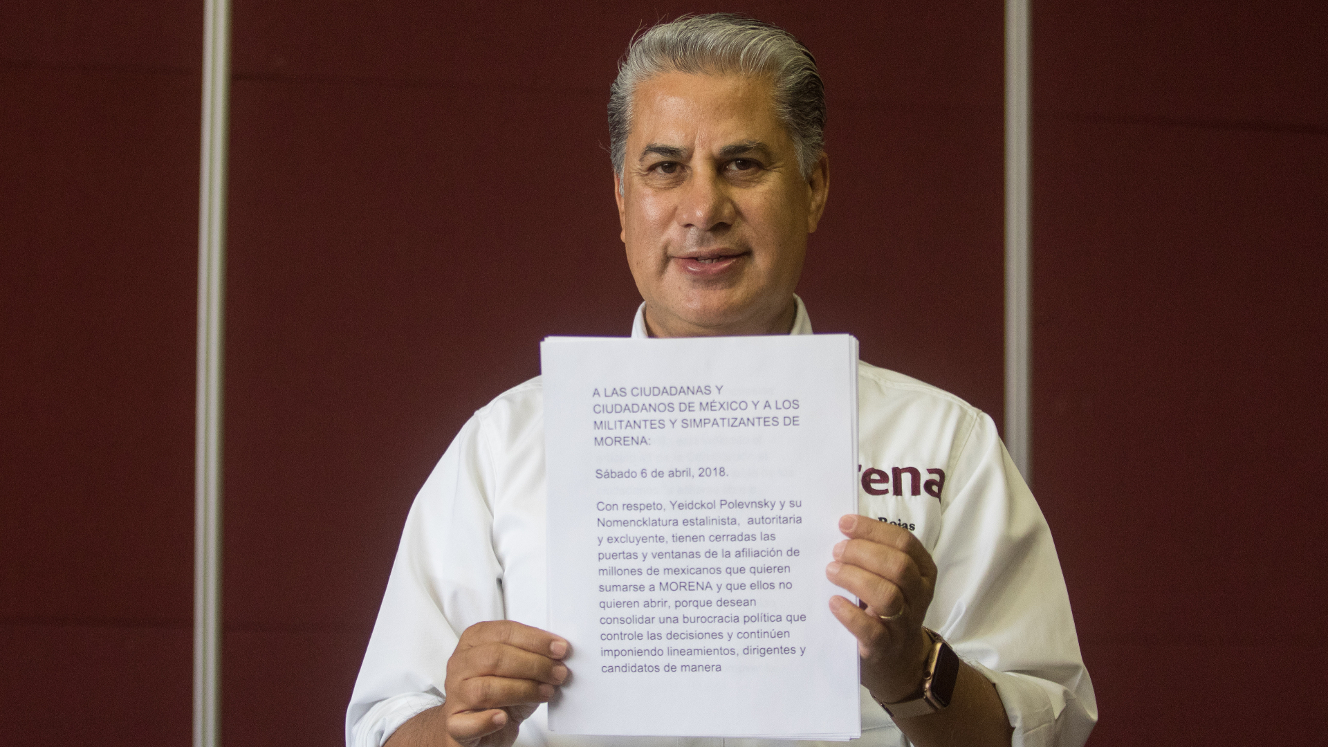 Rojas Díaz Durán aclaró su postura ante la Convención Nacional Morenista y mostró su decálogo (Foto: Cuartoscuro)