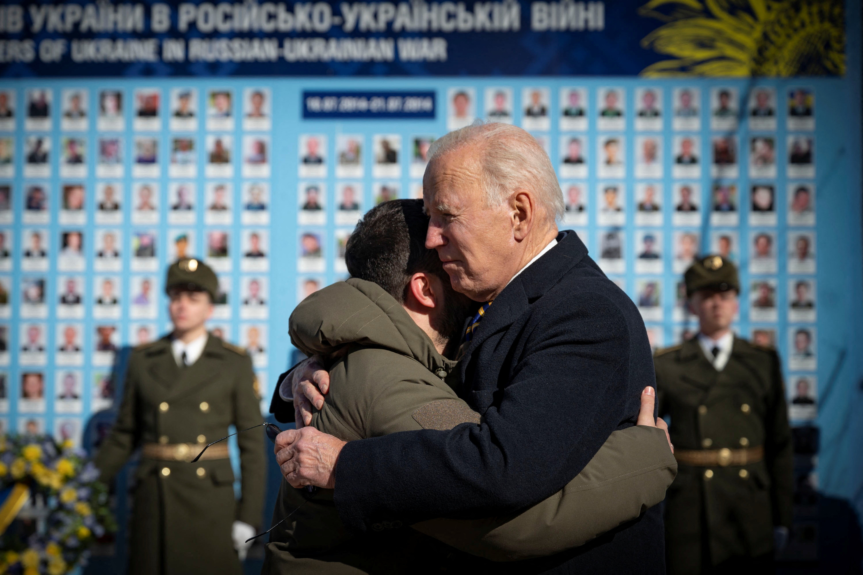 Biden pasó más de cinco horas en la capital de Ucrania (Ukrainian Presidential Press Service/Handout via REUTERS)