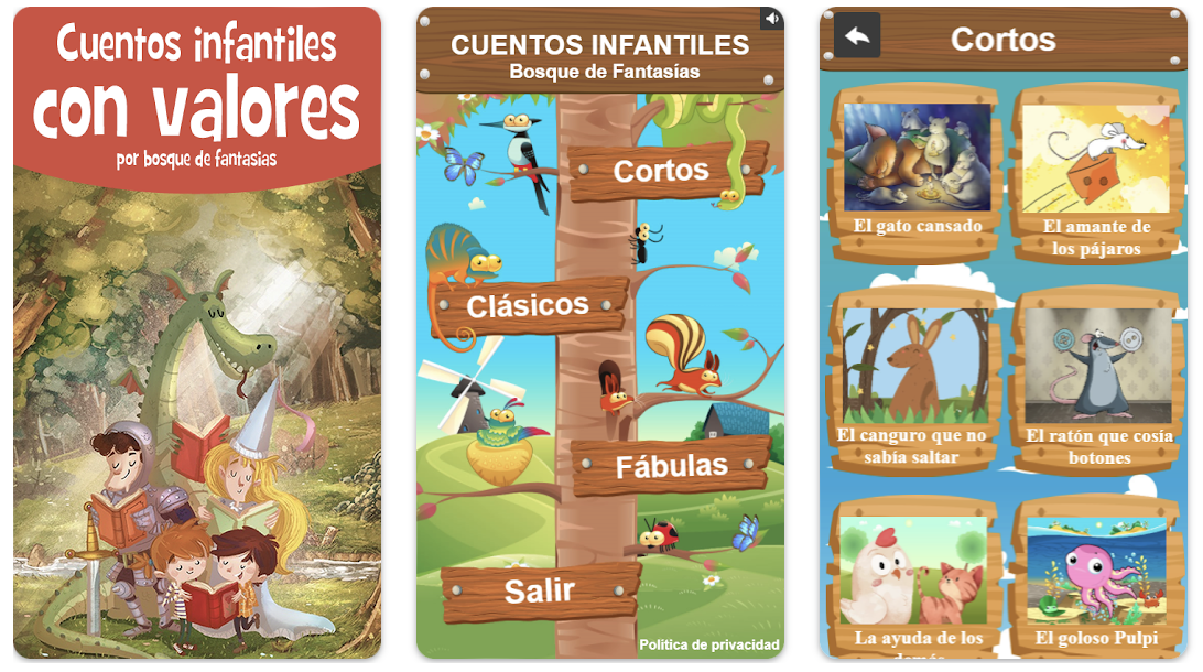 Aplicaciones de cuentos infantiles para Android y iPhone
