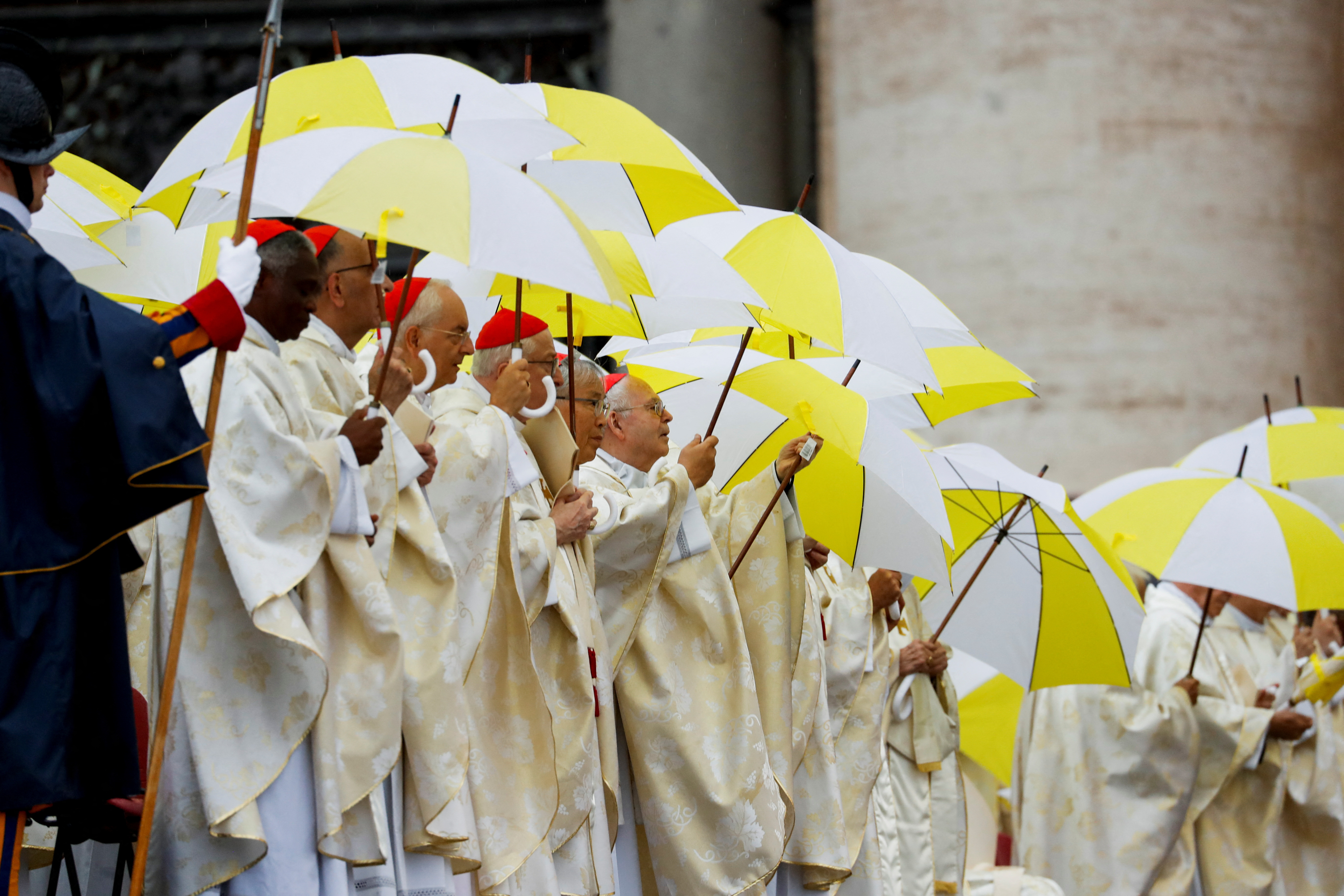 Cardinals attend a mass for the beatification of Pope John Paul I in St. Peter's Square at the Vatican on September 4, 2022.  (REUTERS/Remo Casilli)
