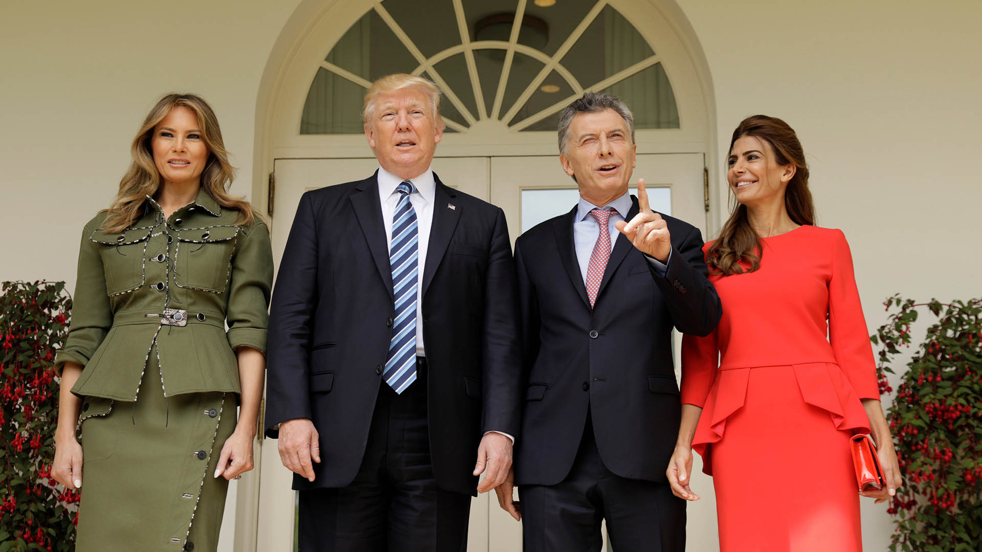 Mauricio Macri y su esposa Juliana Awada visitaron al presidente de los EEUU Donald Trump en 2017