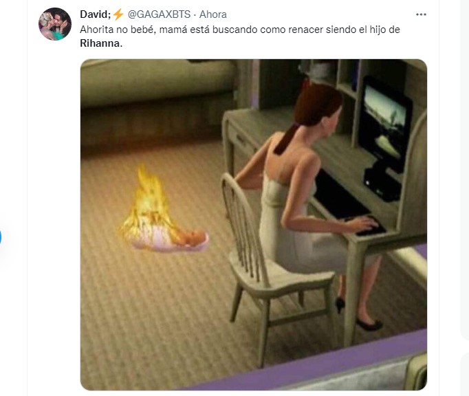 Rihanna is already a mum and people on social media reacted to the news with funny memes (Picture: Twitter / @GAGAXBTS)