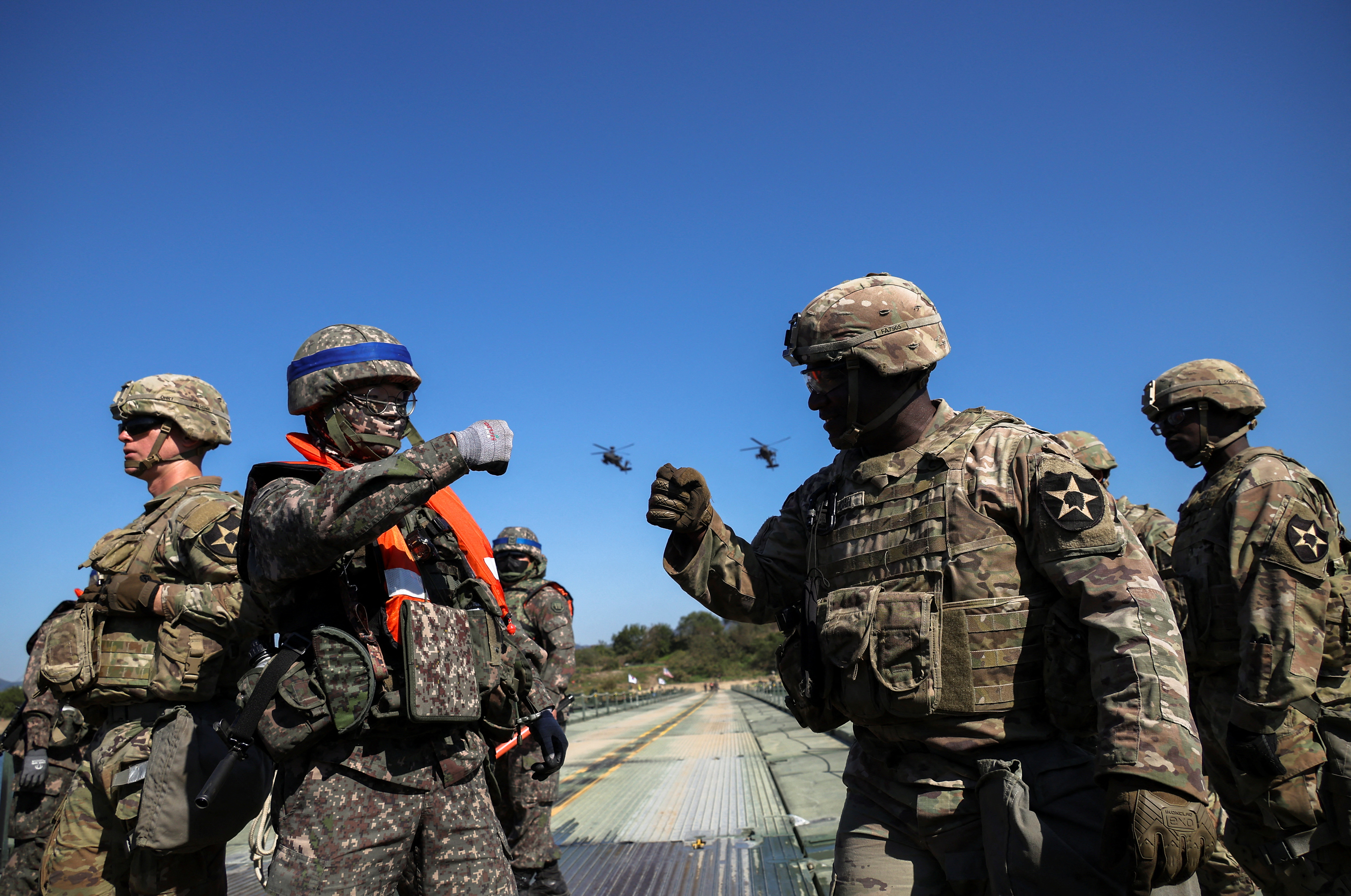 Los Ejércitos de Corea del Sur y EEUU estuvieron realizando prácticas militares conjuntas (REUTERS/Kim Hong-Ji)