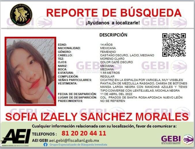 La madre de Sofía desmintió la localización de su hija por parte de las autoridades. Foto: Twitter/@demgaralm