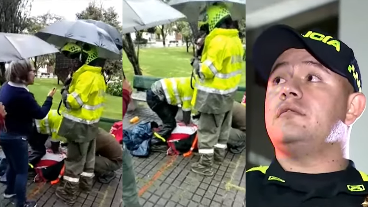 Tras 15 minutos de reanimación, patrullero logró salvarle la vida a un hombre que sufrió un paro cardiaco mientras caminaba en un parque en Bogotá