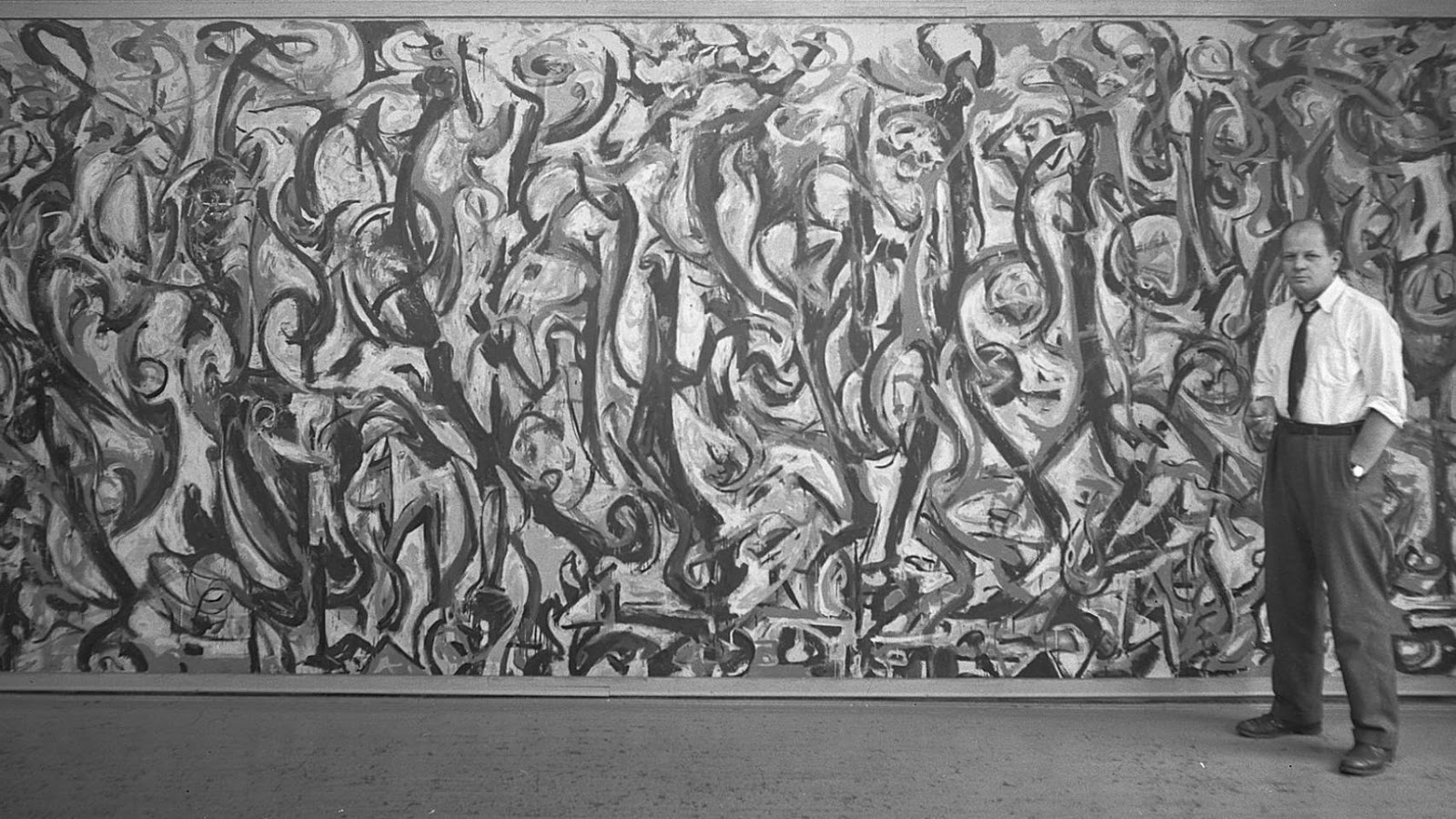 Su obra "Mural" tiene 15 metros cuadrados y fue encargado para colgar en el piso de Guggenheim en Manhattan
