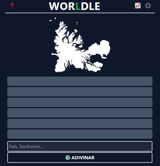 Juego Worldle (Captura)