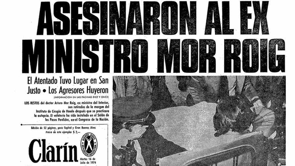 La tapa de Clarín sobre el asesinato de Mor Roig