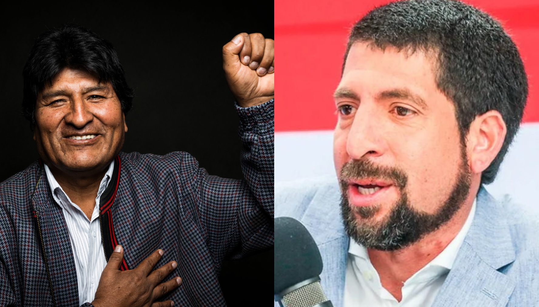 El expresidente boliviano Evo Morales y el abogado Raúl Noblecilla.