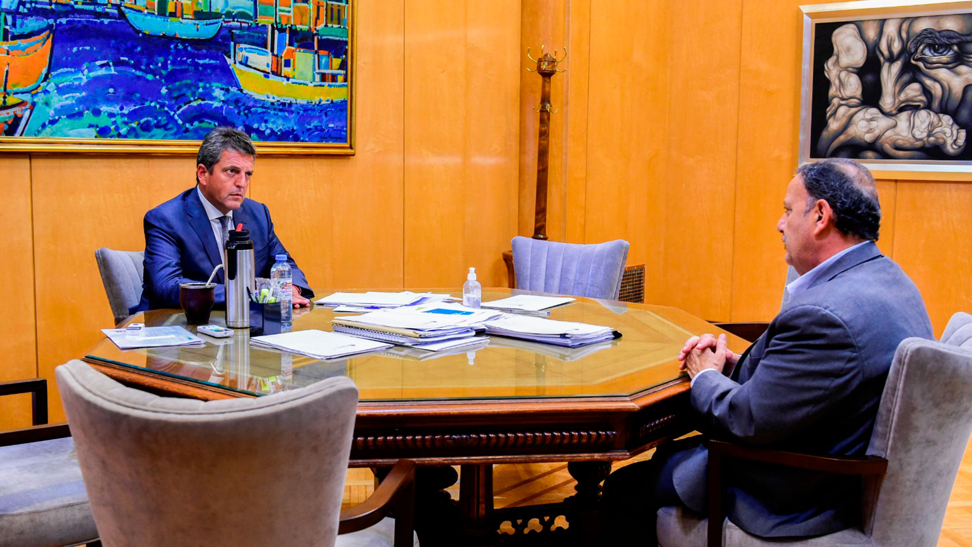 Quintela visitó a Sergio Massa el miércoles en el ministerio de Economía.