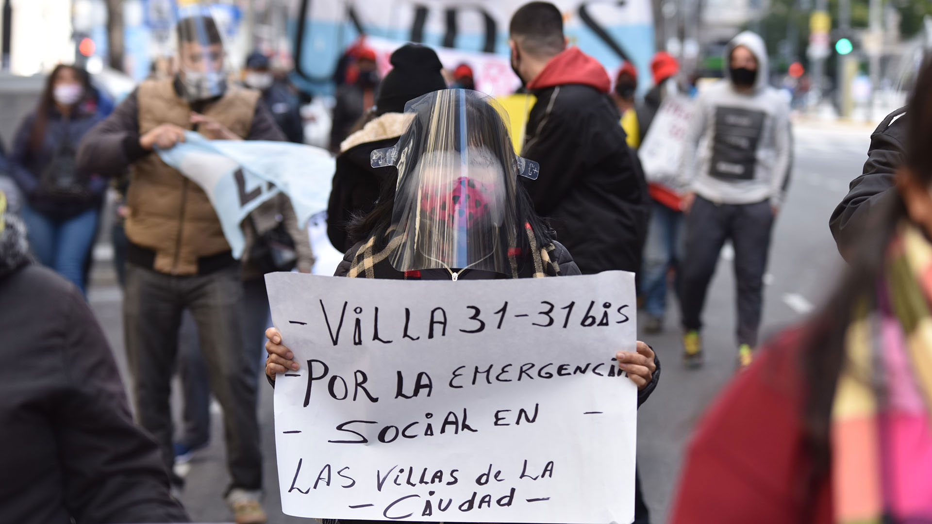 Los manifestantes pidieron mayores condiciones de hábitat en los barrios más pobres de la Capital Federal