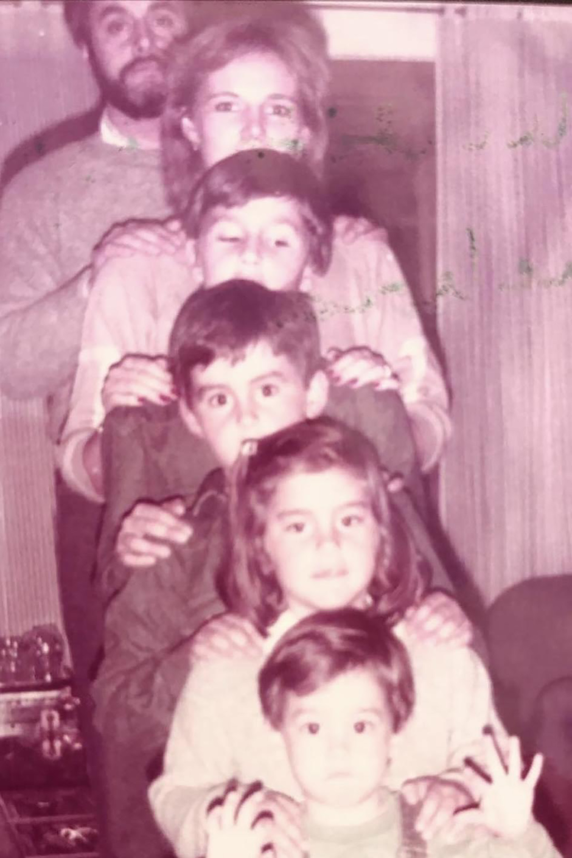 La familia García Moritán. Roberto (papá), Lucila, Roberto (h), Patricio, Lucila y Francisco