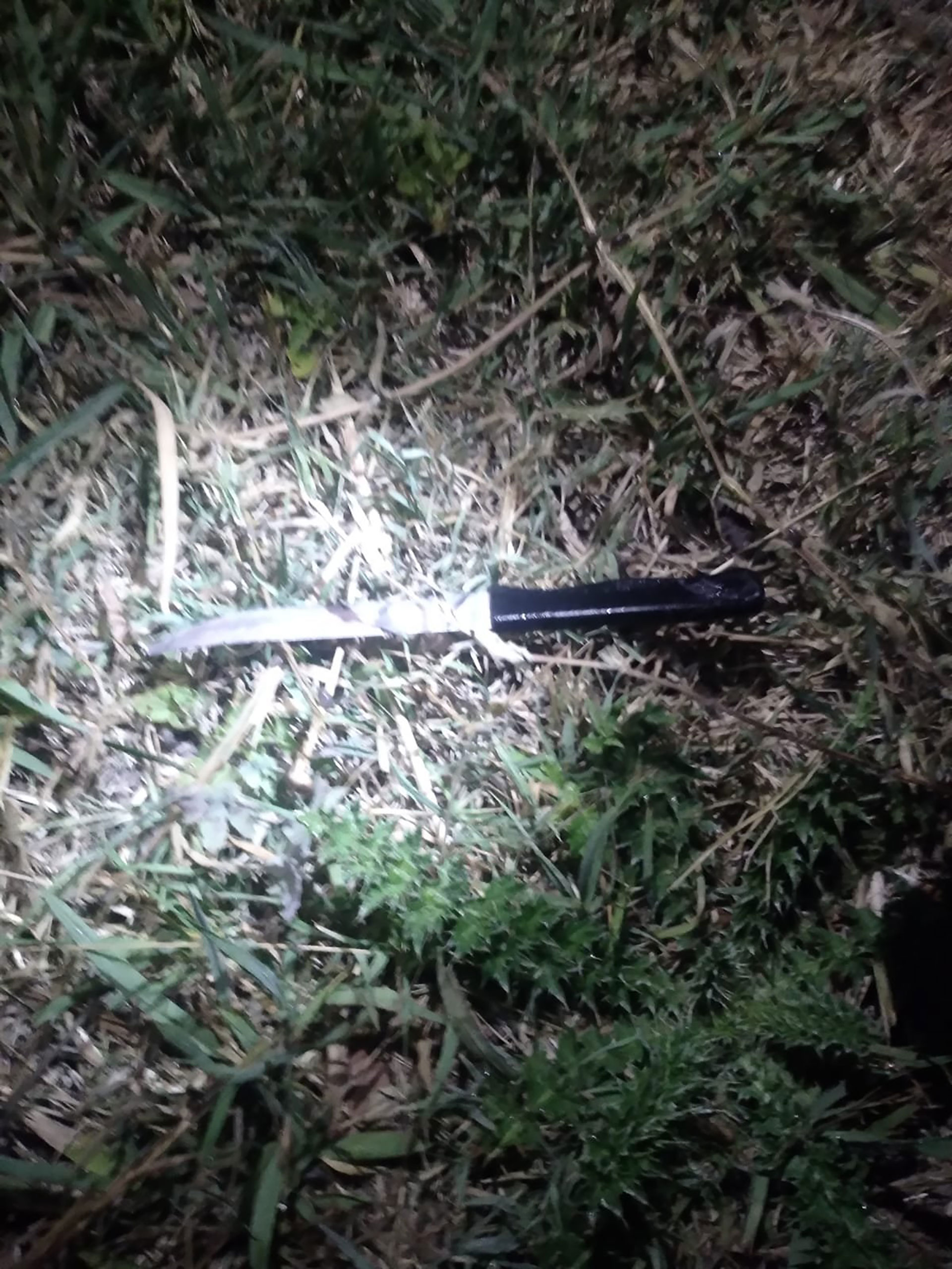 El cuchillo que fue secuestrado: se cree que se trata del arma utilizada en el ataque