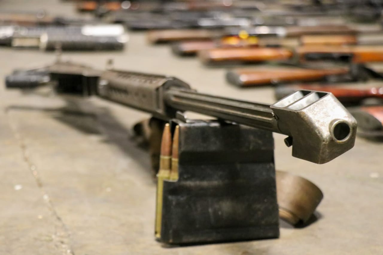 Los ahora detenidos iban a bordo de 25 vehículos a la altura de la comunidad de Tiamba  (Foto: SSP - Michoacán)