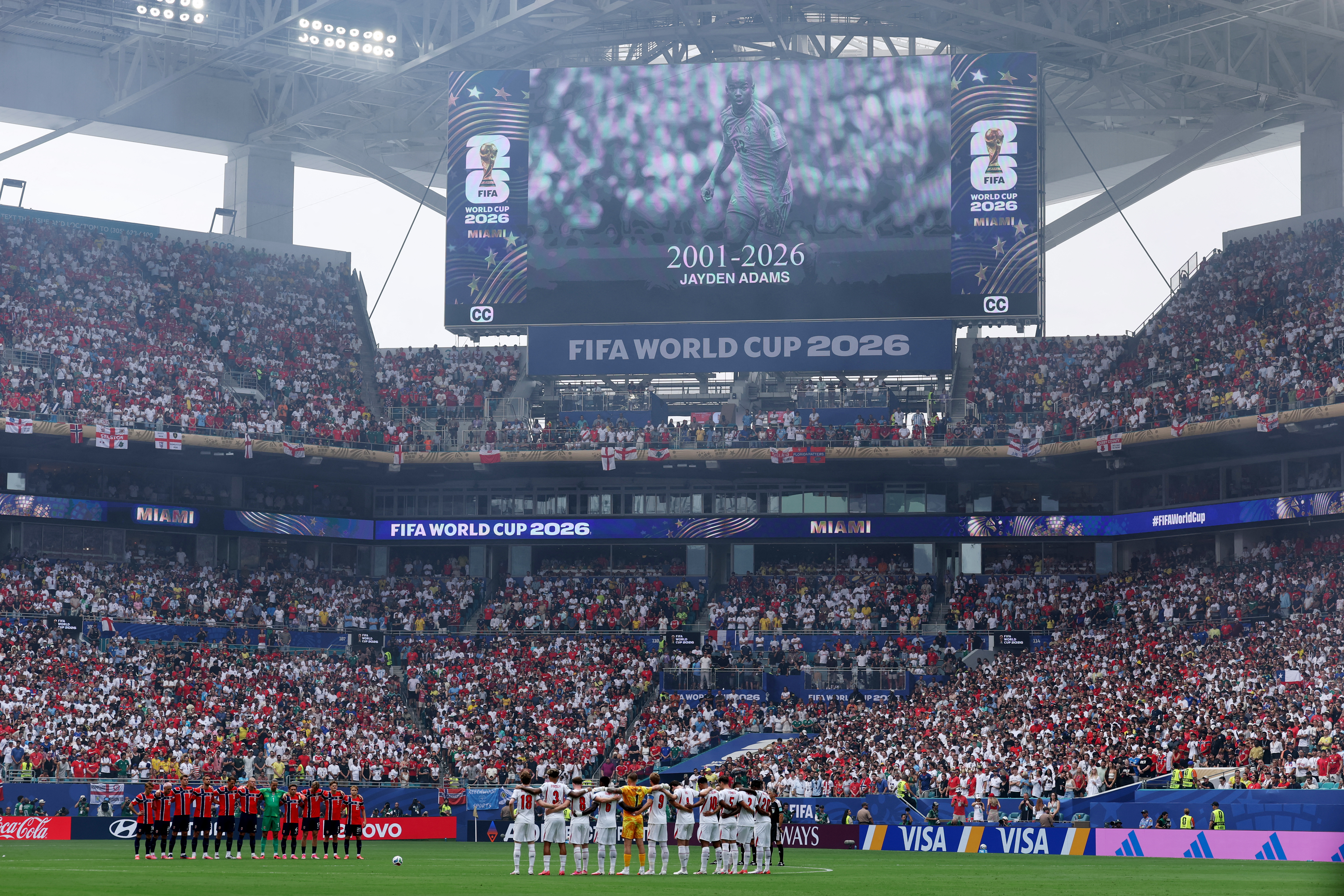 El emotivo minuto de silencio en Inglaterra-Noruega tras la muerte de Jayden Adams, el futbolista sudafricano de 25 a&ntilde;os que hab&iacute;a disputado este Mundial 2026