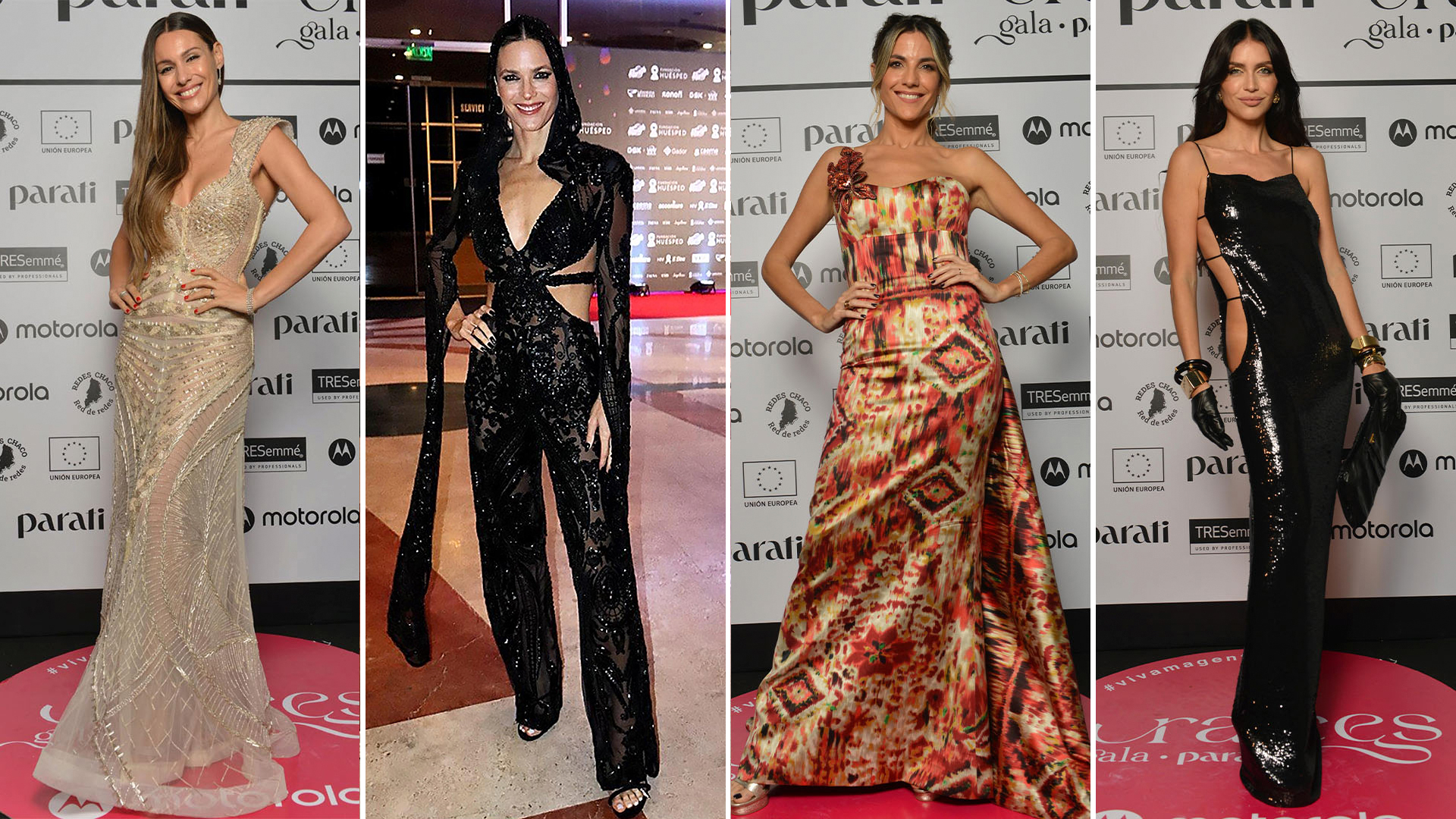 Los looks de Pampita, Pía Slapka, Zaira Nara y María Belén Ludueña en una gala de moda circular 