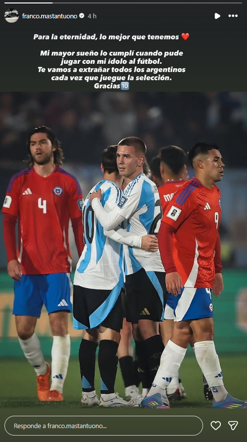 El emotivo mensaje de Mastantuono a Lionel Messi por su retiro de la selecci&oacute;n argentina: 